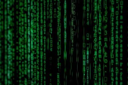 Matrix qui défile sur un écran